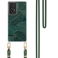 Samsung Galaxy A53 hoesje met groen koord - Monstera leaves - thumbnail