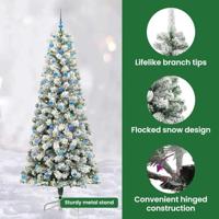 VidaXL Kunstmatige inklapbare kerstboom groen en wit 240 cm - thumbnail