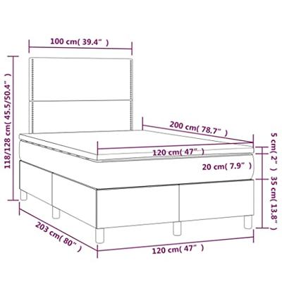 Boxspring met matras en LED kunstleer wit 120x200 cm