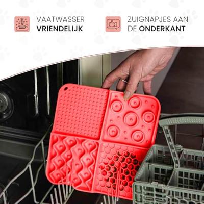Eat Slow Live Longer Lick Mat Dimensions Rectangle Red