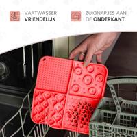 Eat Slow Live Longer Lick Mat Dimensions Rectangle Red - thumbnail