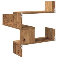 Hoekwandschappen 2 st 40x40x49,5 cm bewerkt hout oud houtkleur - thumbnail