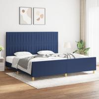 Bedframe zonder matras stof blauw 200x200 cm - thumbnail