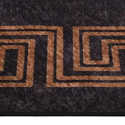 Vloerkleed wasbaar anti-slip 190x300 cm zwart en goudkleurig