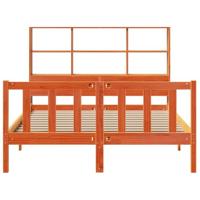 Bed met boekenkast zonder matras grenenhout wasbruin 140x200 cm - thumbnail