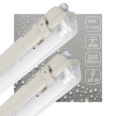 2 PACK - LED&apos;s Light LED TL lamp met sensor 150 cm - Bewegingssensor en nachtsensor - Waterdicht - 3100 lm