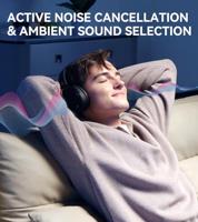 Edifier WH950NB Hybrid Active Noise Cancelling hoofdtelefoon -LDAC codec met Hi-Res audio en Custom EQ via app na 55H Playtime met opvouwbare draadloze over-ear Bluetooth V5.3 hoofdtelefoon, zwart - thumbnail