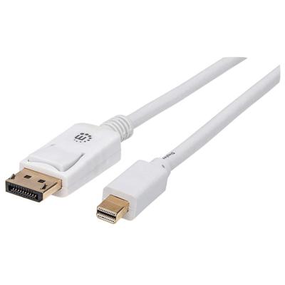 Manhattan 324748-CG DisplayPort-kabel Mini-displayport / DisplayPort Adapterkabel Mini DisplayPort-stekker, DisplayPort-stekker 2.00 m Wit Manhattan 324748-CG DisplayPort-kabel Mini-displayport / DisplayPort Adapterkabel Mini DisplayPort-stekker, DisplayPort-stekker 2.00 m Wit