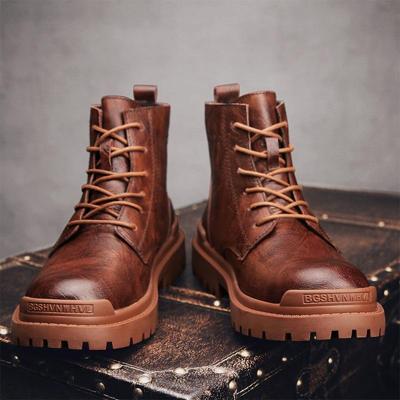 As9268 Herfst en winter High-Top Man Martin Laarzen Leren Warm Heren Schoenen Grootte: 44 (Brown)