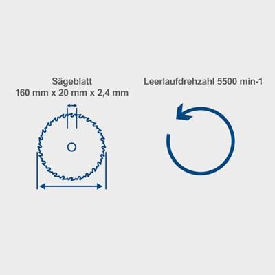 Scheppach Invalzaag 160mm PL55 - thumbnail