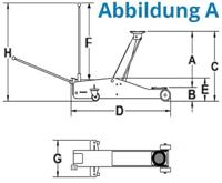 GÜDE GRH2/330 Verrijdbare autokrik 2 t Werkhoogte: 135 - 330 mm - thumbnail