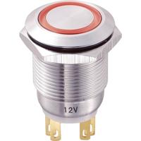 TRU COMPONENTS TC-8831256 LAS1-GQ-11E/R/12V Vandalismebestendige druktoets 250 V/AC 5 A 1x uit/(aan) Moment Rood IP65 1 stuk(s) - thumbnail