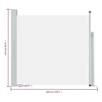 Tuinscherm uittrekbaar 170x300 cm crème