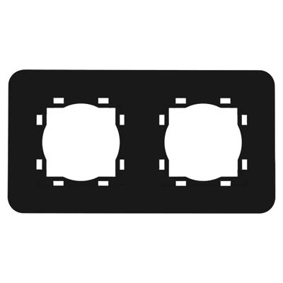 Mat Zwart Afdekraam 2 voudig soft touch 8072STSW ronde hoeken Eslohe excl. stopcontacten