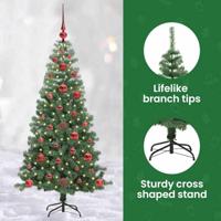 VidaXL Kerstboom met 150 led met standaard groen 120 cm pvc - thumbnail