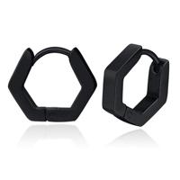 Heren Oorbellen LGT JWLS - Hexagon Zwart - thumbnail