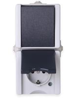 Kopp 139356003 proAQA Compleet Schakel-/stopcontact combinatie spatwaterdicht Grijs 1 stuks 1 stuk(s) - thumbnail