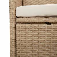 Tuinstoelen 2 st met kussens poly rattan beige - thumbnail