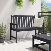 Tuinbank met kussen Zwart 120 x 59 x 88cm Kunststof - thumbnail