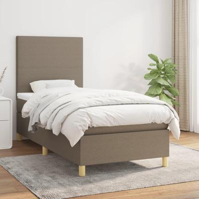 Boxspring met matras stof taupe 100x200 cm