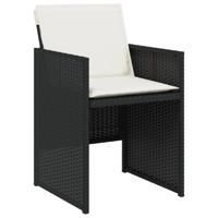5-delige Tuinset met kussens poly rattan zwart - thumbnail