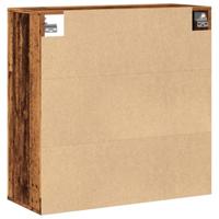 Wandkast 80x33x80 cm bewerkt hout oud houtkleurig - thumbnail
