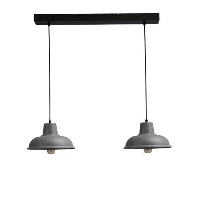Masterlight Retro eettafellampDi panna Industria 2x26 2-lichts grijs met zwart - 2045-00-00-S-70-2