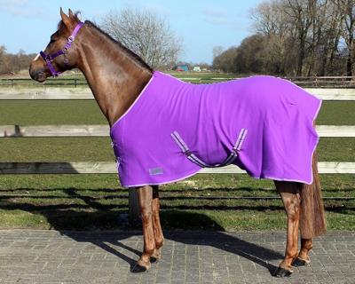 QHP Fleecedeken Color met singels QHP Fleecedeken Color met singels