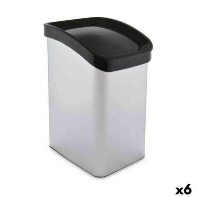 Afvalemmer Berilo Zilverkleurig Plastic 12 L Gekanteld (6 Stuks)
