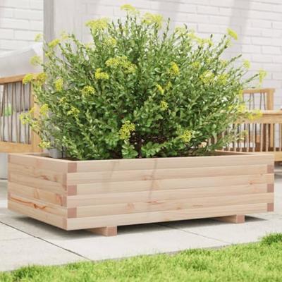 VidaXL Plantenbak 90x60x26,5 cm massief grenenhout VidaXL Plantenbak 90x60x26,5 cm massief grenenhout