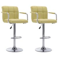 VidaXL Barstoelen 2 st stof groen - thumbnail
