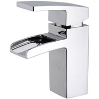 Xellanz Romo Wastafelkraan Waterval met Clickwaste - Chroom - thumbnail