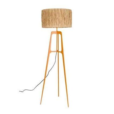 Dutchbone Vloerlamp 'Afra' Raffia, 157cm, kleur Oranje