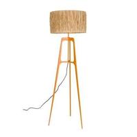 Dutchbone Vloerlamp 'Afra' Raffia, 157cm, kleur Oranje - thumbnail