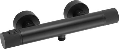 Ben Engraved Cross douche thermostaatkraan mat zwart