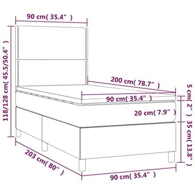 Boxspring met matras en LED fluweel donkergroen 90x200 cm