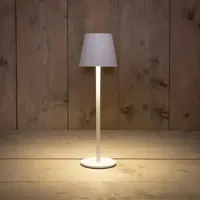 LED-tafellamp binnen/buiten met dimbare touch-aan/uitfunctie, warmwit, incl. 80 cm USB-kabel, metalen uitvoering, wit (B/H/D) 11x36x11 cm - thumbnail