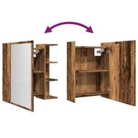 Badkamerspiegelkast 62,5x20,5x64cm bewerkt hout oud houtkleurig - thumbnail