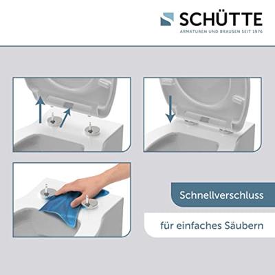 Toiletbril Schutte Lupos Softclose en LED-nachtverlichting Wit