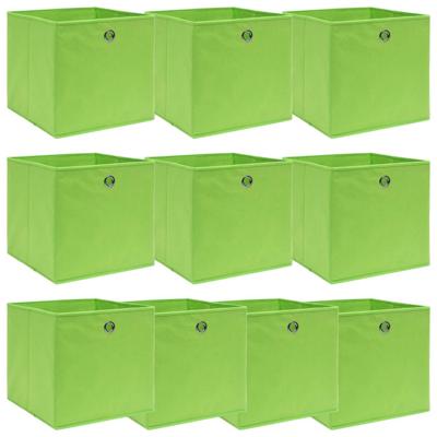 VidaXL Opbergboxen 10 st 32x32x32 cm stof groen