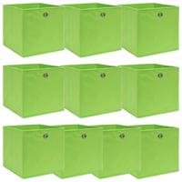 VidaXL Opbergboxen 10 st 32x32x32 cm stof groen - thumbnail