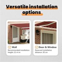 VidaXL Inklapbaar zonnescherm oranje en bruin 400 × 300 cm - thumbnail