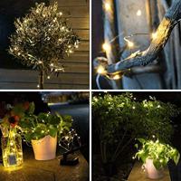 Solar lichtsnoer twinkle met 300 leds in koperdraad - thumbnail