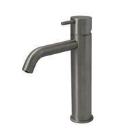 Hotbath Cobber middelhoge wastafelkraan met gebogen uitloop zonder waste verouderd ijzer CB003MCAI - thumbnail