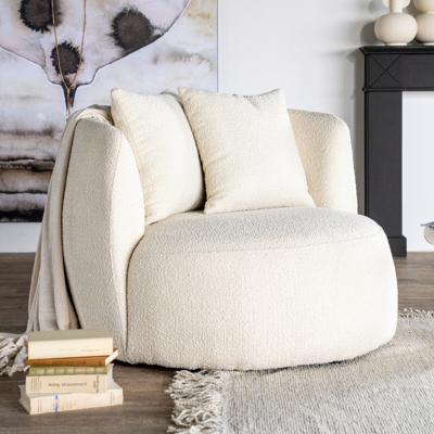 Eleonora Fauteuil 'Louis' Bouclé, kleur Beige Eleonora Fauteuil 'Louis' Bouclé, kleur Beige