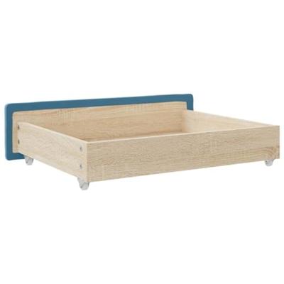 Bedlades 2 st bewerkt hout en fluweel blauw Bedlades 2 st bewerkt hout en fluweel blauw