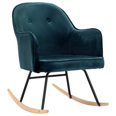 Schommelstoel fluweel blauw