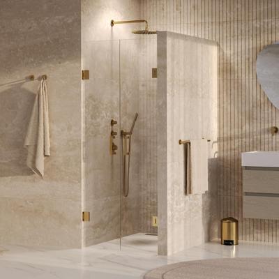 Brauer Void - Pendeldeuren - Helder Glas - 60 x 200 cm - incl. Glascoating - PVD Goud Geborsteld