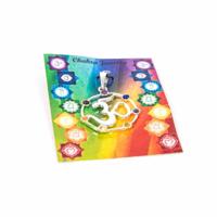 OHM Hanger met 7 Chakra Stenen Messing Verzilverd - thumbnail