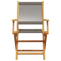 7-delige Tuinset polypropeen en massief hout grijs - thumbnail